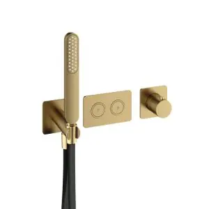 Afbouwdeel - Inbouwthermostaat met 2 pushbuttons BBP PVD