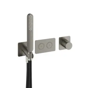 Afbouwdeel - Inbouwthermostaat met 2 pushbuttons GNP PVD