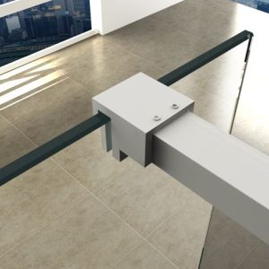 Slim profielset met stabilisatiestang 120 cm mat wit