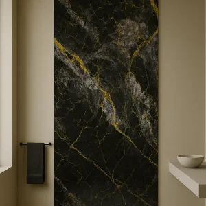 wandpaneel Hoogglans Midnight Blue Zwart Goud