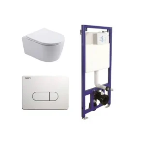 Sanideco Voordeel toilet set wit inclusief wc brill | Softclose | Design pot | Compleet