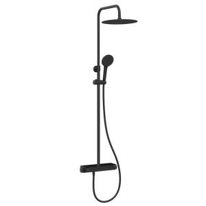 Tondell thermostatische regendoucheset opbouw met planchet mat zwart