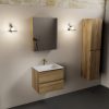 wastafel Talc solid surface midden 1 kraangat met spiegelkast