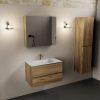 wastafel Talc solid surface midden 1 kraangat met spiegelkast