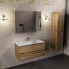wastafel Talc solid surface midden 1 kraangat met spiegelkast