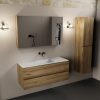 wastafel Talc solid surface midden zonder kraangat met spiegelkast