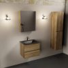 wastafel Urban solid surface midden 1 kraangat met spiegelkast