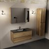wastafel Urban solid surface midden 1 kraangat met spiegelkast