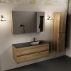wastafel Urban solid surface rechts 1 kraangat met spiegelkast