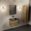 wastafel Urban solid surface midden zonder kraangat met spiegelkast