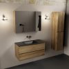 wastafel Urban solid surface midden zonder kraangat met spiegelkast