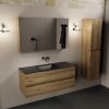 wastafel Urban solid surface midden zonder kraangat met spiegelkast