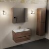 wastafel Talc solid surface midden 1 kraangat met spiegelkast
