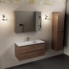 wastafel Talc solid surface midden 1 kraangat met spiegelkast