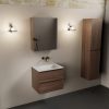 wastafel Talc solid surface midden zonder kraangat met spiegelkast
