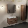 wastafel Talc solid surface midden zonder kraangat met spiegelkast