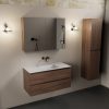 wastafel Talc solid surface midden zonder kraangat met spiegelkast