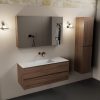 wastafel Talc solid surface midden zonder kraangat met spiegelkast