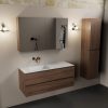 wastafel Talc solid surface links zonder kraangat met spiegelkast
