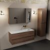 wastafel Talc solid surface rechts zonder kraangat met spiegelkast