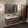 wastafel Talc solid surface dubbel zonder kraangat met spiegelkast
