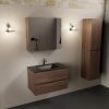 wastafel Urban solid surface midden 1 kraangat met spiegelkast