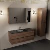 wastafel Urban solid surface midden 1 kraangat met spiegelkast
