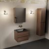 wastafel Urban solid surface midden zonder kraangat met spiegelkast