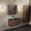 wastafel Urban solid surface midden zonder kraangat met spiegelkast