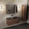 wastafel Urban solid surface midden zonder kraangat met spiegelkast
