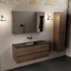 wastafel Urban solid surface midden zonder kraangat met spiegelkast
