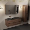 wastafel Urban solid surface links zonder kraangat met spiegelkast
