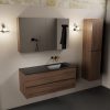 wastafel Urban solid surface rechts zonder kraangat met spiegelkast