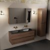 wastafel Urban solid surface dubbel zonder kraangat met spiegelkast