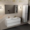 wastafel Talc solid surface dubbel 2 kraangaten