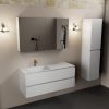 wastafel Talc solid surface links 1 kraangat met spiegelkast