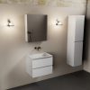wastafel Talc solid surface midden zonder kraangat met spiegelkast