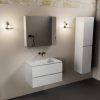 wastafel Talc solid surface midden zonder kraangat met spiegelkast