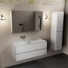 wastafel Talc solid surface links zonder kraangat met spiegelkast