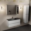 wastafel Urban solid surface midden 1 kraangat met spiegelkast