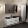 wastafel Urban solid surface midden 1 kraangat met spiegelkast