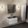 wastafel Urban solid surface midden zonder kraangat met spiegelkast