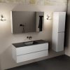 wastafel Urban solid surface midden zonder kraangat met spiegelkast
