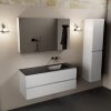 wastafel Urban solid surface rechts zonder kraangat met spiegelkast