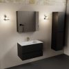 wastafel Talc solid surface midden 1 kraangat met spiegelkast