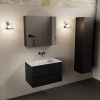 wastafel Talc solid surface midden zonder kraangat met spiegelkast