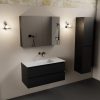 wastafel Talc solid surface midden zonder kraangat met spiegelkast