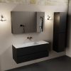 wastafel Talc solid surface midden zonder kraangat met spiegelkast