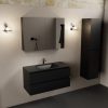 wastafel Urban solid surface midden 1 kraangat met spiegelkast