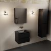 wastafel Urban solid surface midden zonder kraangat met spiegelkast